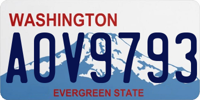 WA license plate AOV9793