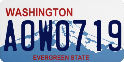 WA license plate AOW0719