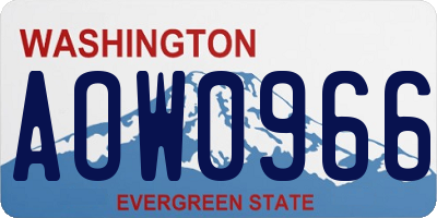 WA license plate AOW0966