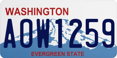 WA license plate AOW1259