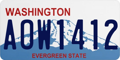 WA license plate AOW1412