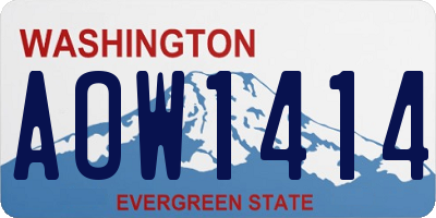 WA license plate AOW1414