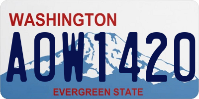 WA license plate AOW1420