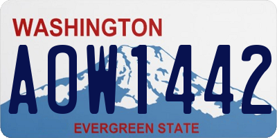 WA license plate AOW1442