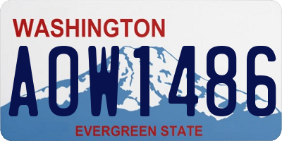 WA license plate AOW1486