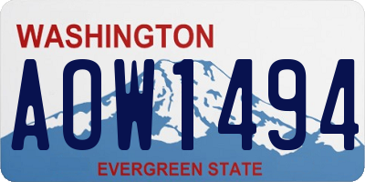 WA license plate AOW1494