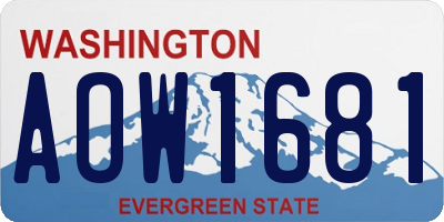 WA license plate AOW1681