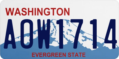 WA license plate AOW1714
