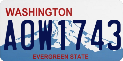 WA license plate AOW1743