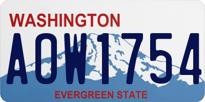 WA license plate AOW1754
