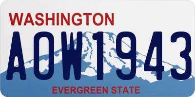 WA license plate AOW1943