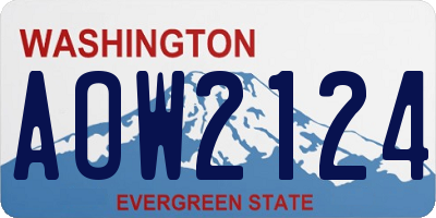 WA license plate AOW2124