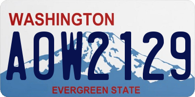 WA license plate AOW2129