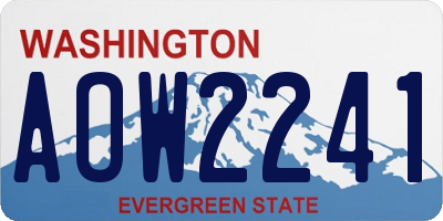 WA license plate AOW2241