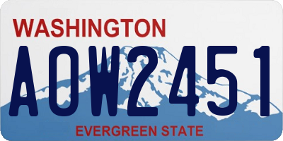 WA license plate AOW2451