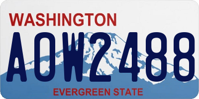 WA license plate AOW2488