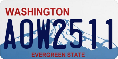 WA license plate AOW2511