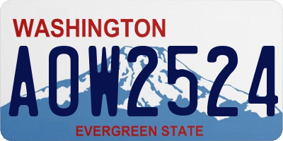 WA license plate AOW2524