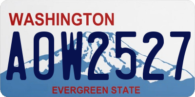 WA license plate AOW2527