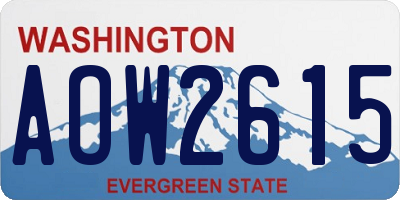 WA license plate AOW2615