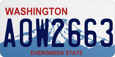WA license plate AOW2663