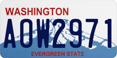 WA license plate AOW2971