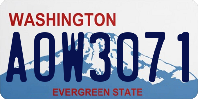WA license plate AOW3071