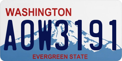 WA license plate AOW3191