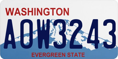 WA license plate AOW3243