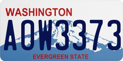 WA license plate AOW3373