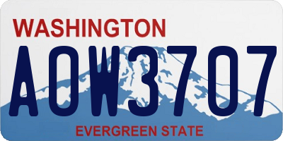 WA license plate AOW3707