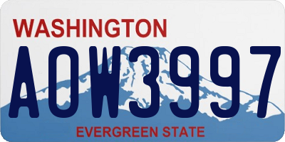 WA license plate AOW3997