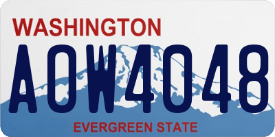 WA license plate AOW4048