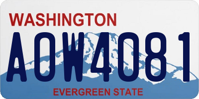 WA license plate AOW4081