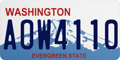 WA license plate AOW4110