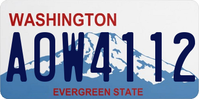 WA license plate AOW4112
