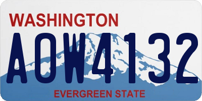 WA license plate AOW4132