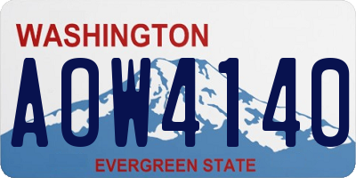 WA license plate AOW4140