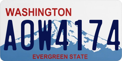 WA license plate AOW4174