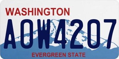 WA license plate AOW4207