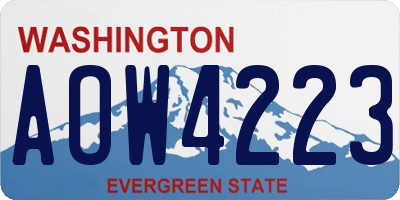 WA license plate AOW4223