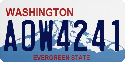 WA license plate AOW4241