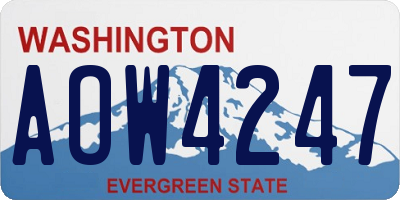 WA license plate AOW4247