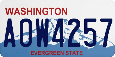 WA license plate AOW4257