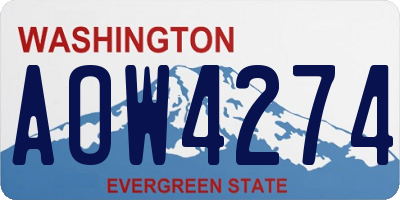WA license plate AOW4274