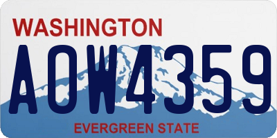 WA license plate AOW4359