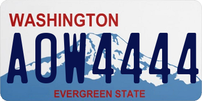 WA license plate AOW4444