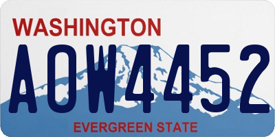 WA license plate AOW4452
