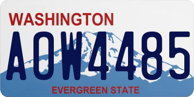 WA license plate AOW4485