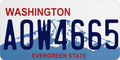 WA license plate AOW4665